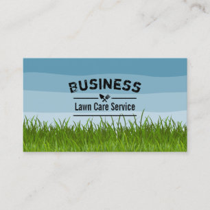 Lawn Care & Landscaping Service Blue Shades Business Card