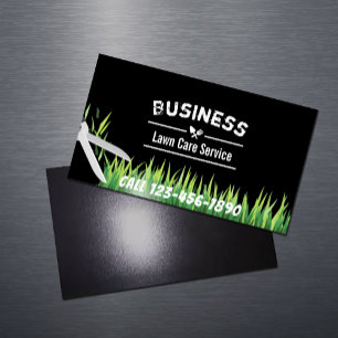 Lawn Care & Landscaping Service Professional Magnetic Business Card