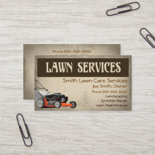 Lawn Care Landscaping Services Business Card