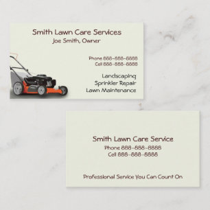 Lawn Care Landscaping Services Business Card