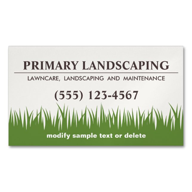 Lawn Care Landscaping Services Grass Business Card (Front)
