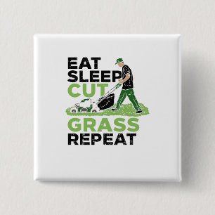 Lawn-Care Lawn-Mower Gardener 2 Inch Square Button