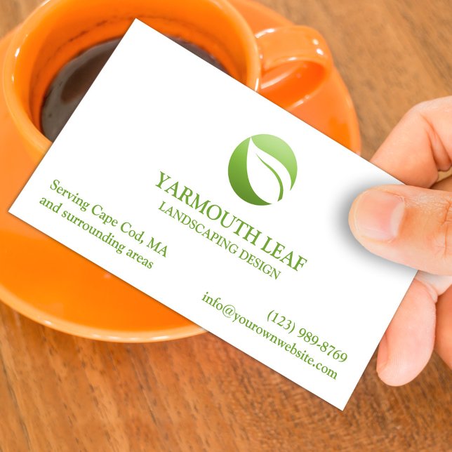 Lawn Care Leaf Logo Business card (Creator Uploaded)