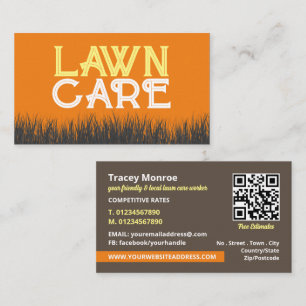 Lawn Care Logo, Lawn Mowing Services Business Card