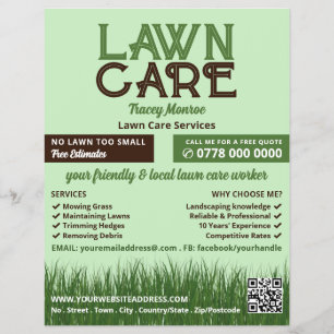 Lawn Care Logo, Lawn Mowing Services Flyer