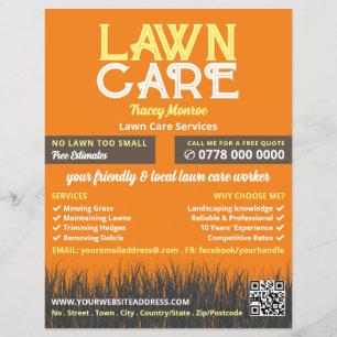 Lawn Care Logo, Lawn Mowing Services Flyer
