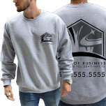 Lawn Care Logo Professional Landscaping Business Sweatshirt<br><div class="desc">Showcase your business with style and professionalism with our Lawn Care Logo Professional Landscaping Business Sweatshirt. Designed for lawn care and landscaping professionals, this sweatshirt offers a polished way to represent your services. Featuring a customizable front and back design, it allows you to display your modern black and grey logo...</div>