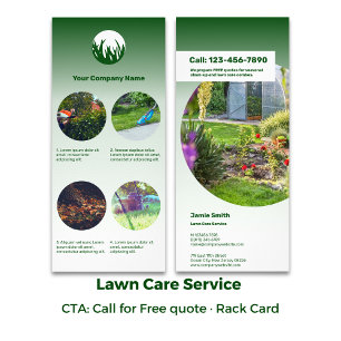 Lawn Care Maintenance Service CTA: Call - Green Rack Card