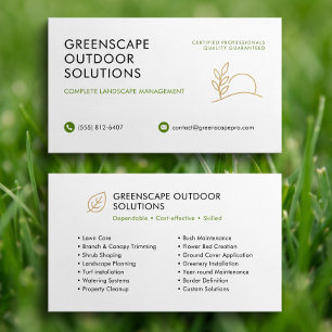 Lawn Care Minimalist Gold Leaf Custom Logo Business Card