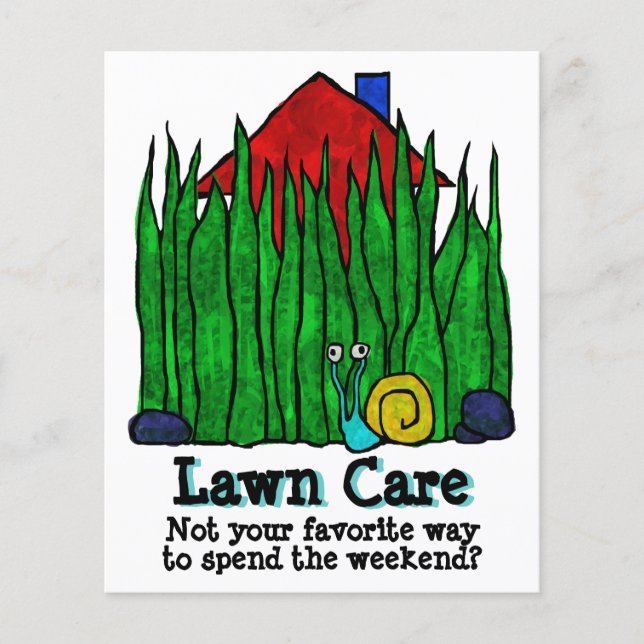Lawn Care. Mow Grass. Landscaper. Promotional Flyer (Front)