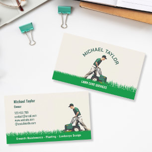 Lawn Care Mower Landscape Gardening Business Card
