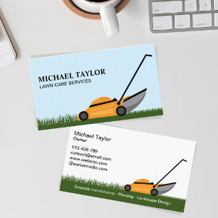Lawn Care Mowing Gardening Business Card