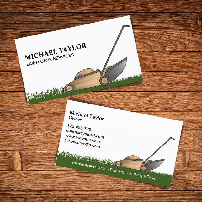 Lawn Care Mowing Gardening Business Card (Creator Uploaded)