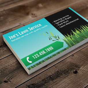 Lawn Care Mowing Landscaping Business Card