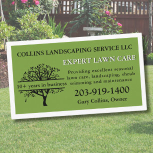 Lawn Care Mowing Landscaping  Business Card