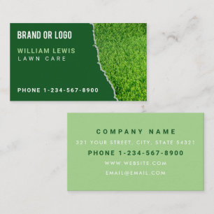 Lawn Care Repair Landscaping Mowing Business Logo Card