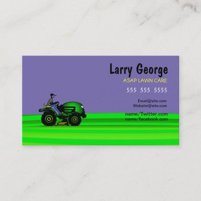 Lawn care Service Business Card (Front)