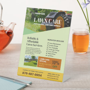 Lawn Care Services Custom Pedestal Sign