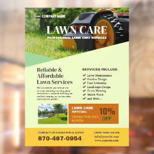 Lawn Care Services Window Cling