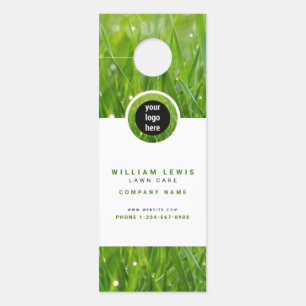 Lawn Care Simple Business Logo Door Hanger
