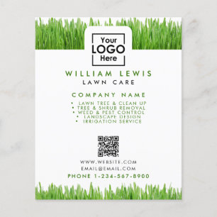 Lawn Care Simple Business Logo Landscape QR Code Flyer