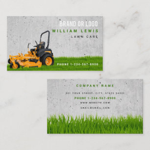 Lawn Care Simple Landscaping Mowing Business Logo Business Card