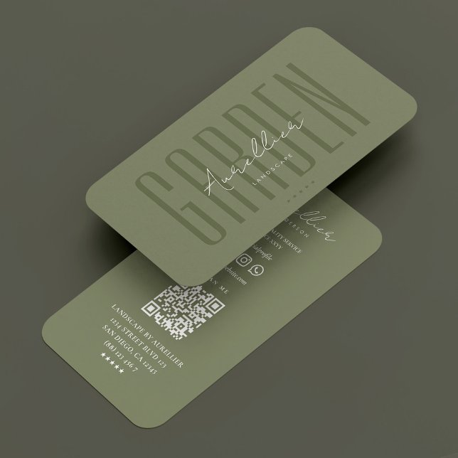 Lawn Care Specialist Garden Sage Green Modern Business Card (Lawn Care Specialist Garden Sage Green Modern Business Card
)