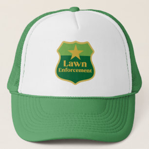 Lawn Enforcement Badge Lawn Mowing Trucker Hat