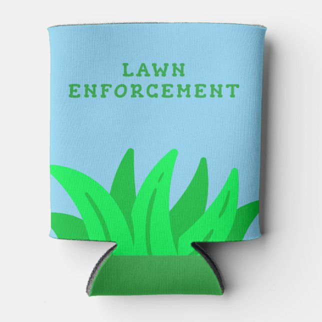 Lawn Enforcement Beverage Cooler | Funny Lawn Care (Front)