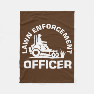 Lawn Enforcement Officer Landscaper Lawnmower Dad Fleece Blanket