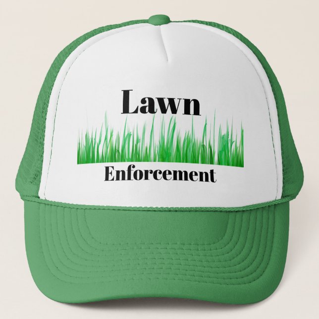 Lawn Enforcement Trucker Hat (Front)