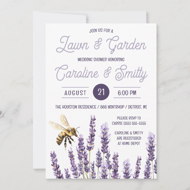 Lawn & Garden Wedding Shower, Bridal Shower Invitation (Front)