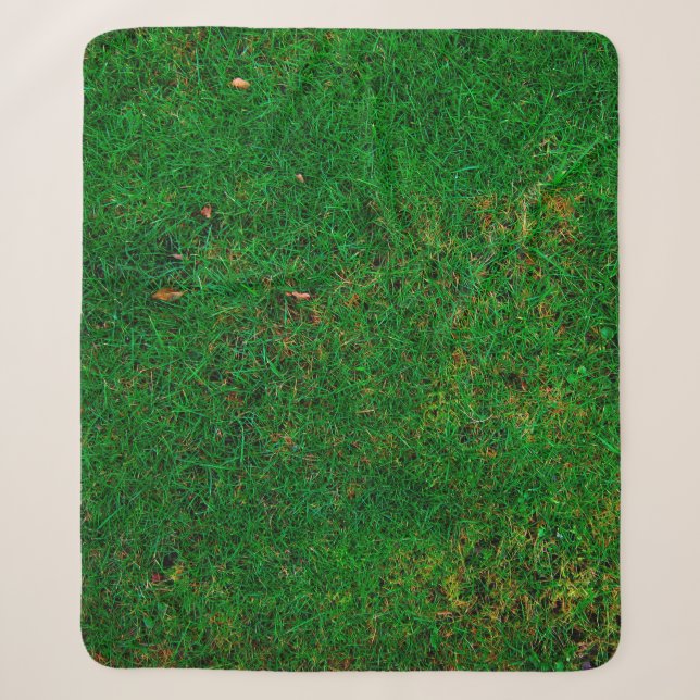 Lawn grass meadow texture yard sherpa blanket (Front)