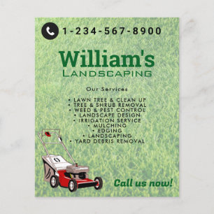 Lawn Grass Mowing Cutting Services, Lawn Care Flyer