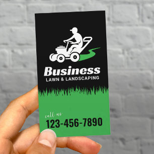 Lawn & Landscaping Service Riding Lawn Mower Black Business Card