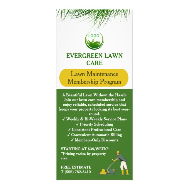 Lawn Maintenance Membership Rack Card (Front)