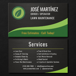 Lawn Maintenance Metallic Business Card