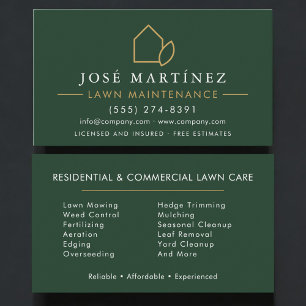 Lawn Maintenance Professional Business Card