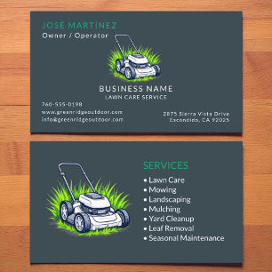 Lawn Mower Care and Service Professional  Business Card