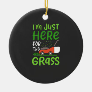 Lawn Mower Ceramic Ornament
