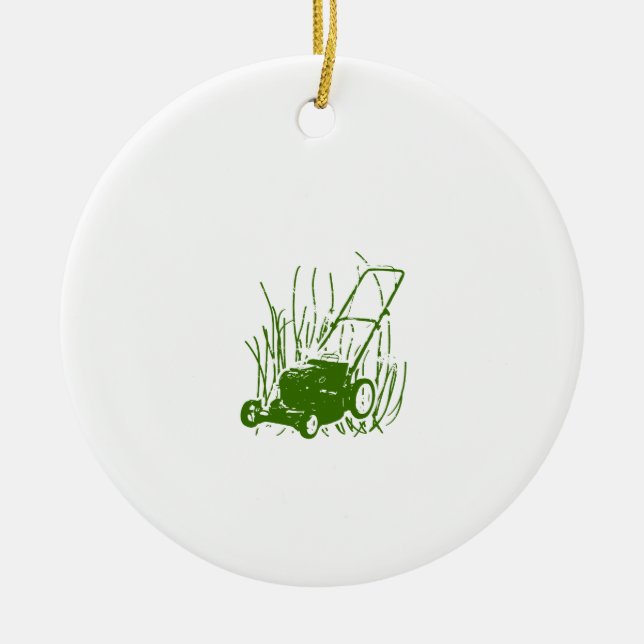 Lawn Mower Ceramic Ornament (Front)