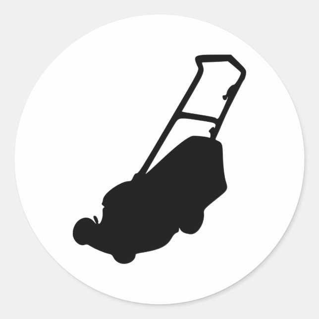 Lawn mower classic round sticker (Front)