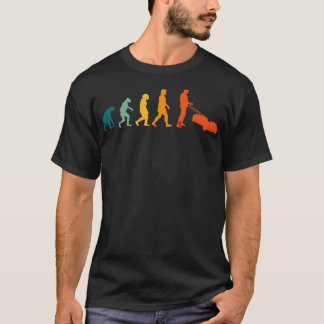 Lawn Mower Evolution Retro Gardener Mowing 2 T-Shirt