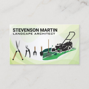 Lawn Mower   Gardening Tools   Landscaper Business Card