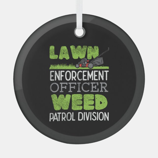 Lawn Mower Glass Ornament (Front)