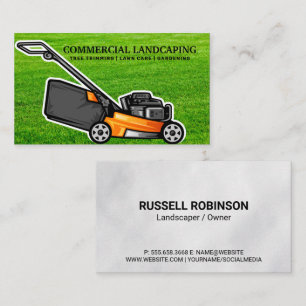 Lawn Mower Graphics Cut Grass Business Card