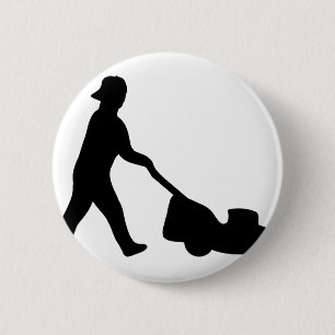 lawn mower icon 2 inch round button