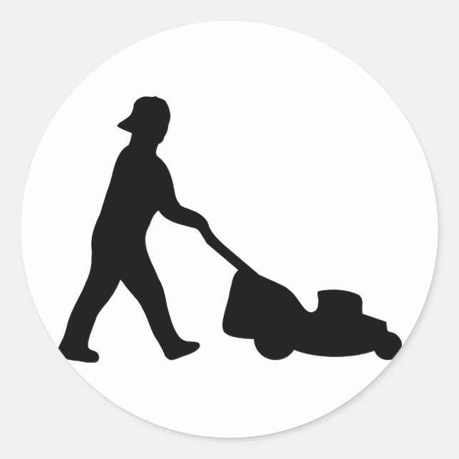 lawn mower icon classic round sticker (Front)
