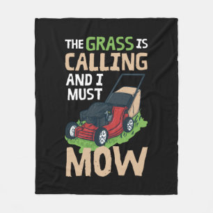 Lawn Mower Lawn Care Fleece Blanket