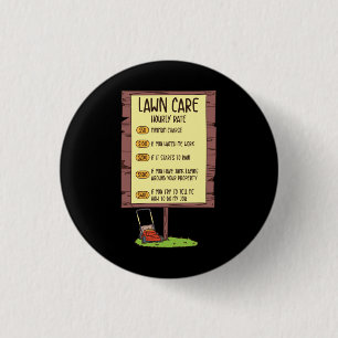 Lawn Mower - Lawn Care Hourly Rate 1 Inch Round Button